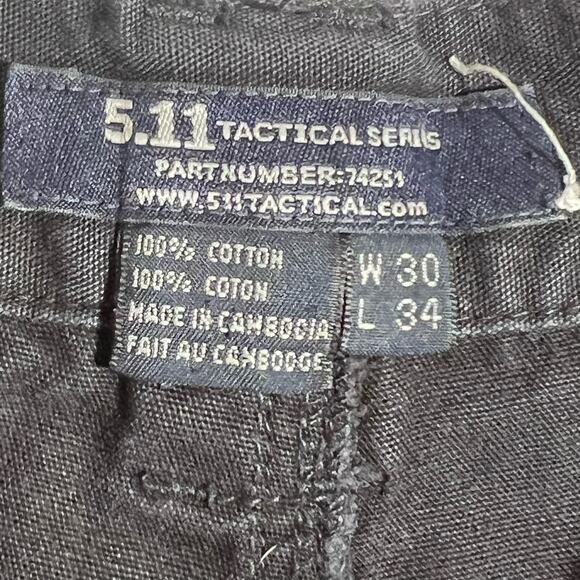 5.11 Tactical Mid Rise Regular Fit Cotton Canvas Cargo Pants Blue Mens Sz 30x34 - Picture 11 of 11